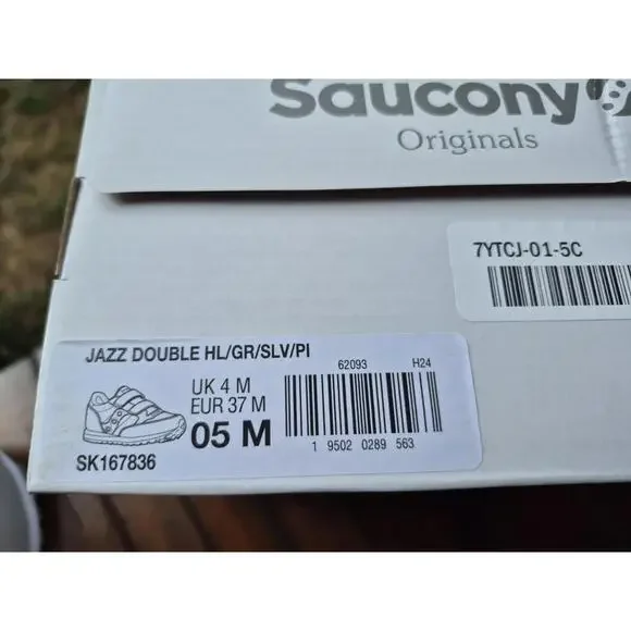 NIB Saucony Kids Jazz Double Hook Loop Sneaker Shoes Big Kid US size 5 M leather - Picture 6 of 6